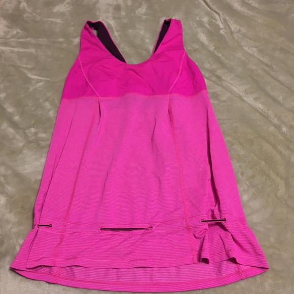 Lululemon pink workout tank w/ tie thought bottom - Picture 1 of 7